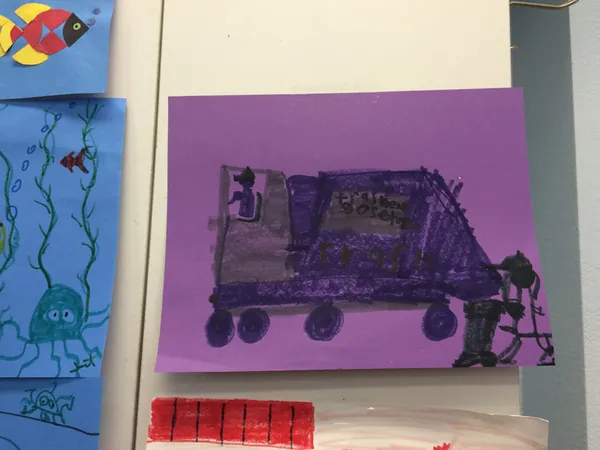 A child’s painting of a truck
